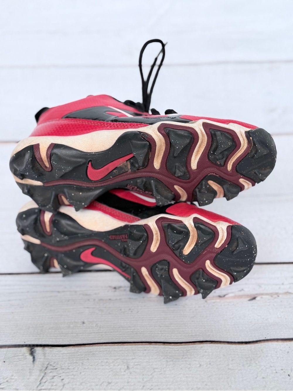 Nike Kids Red, Black & White Athletic Sneakers - Picture 6 of 6